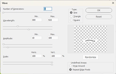 Word Strip - Wave Settings