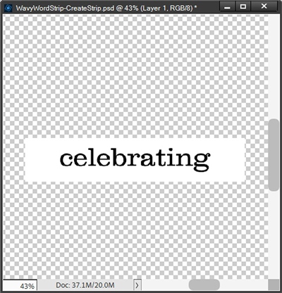 Word Strip Text Centerd