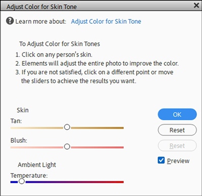 Add Warmth -Adjust Skin Tone